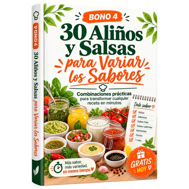 Portada del BONO 4: 30 Aliños y Salsas para Variar los Sabores