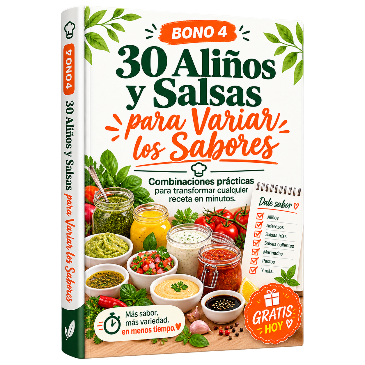 Portada del BONO 4: 30 Aliños y Salsas para Variar los Sabores