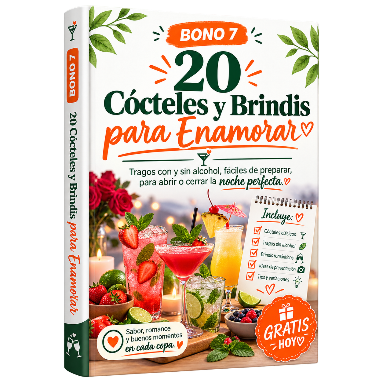 Portada del BONO 7: 20 Cócteles y Brindis para Enamorar