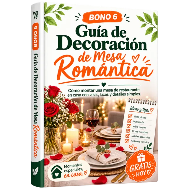 Portada del BONO 6: Guía de Decoración de Mesa Romántica
