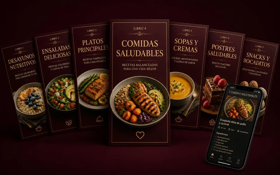 Colección de libros de recetas incluidos como bonos