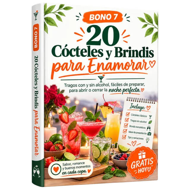 Portada del BONO 7: 20 Cócteles y Brindis para Enamorar