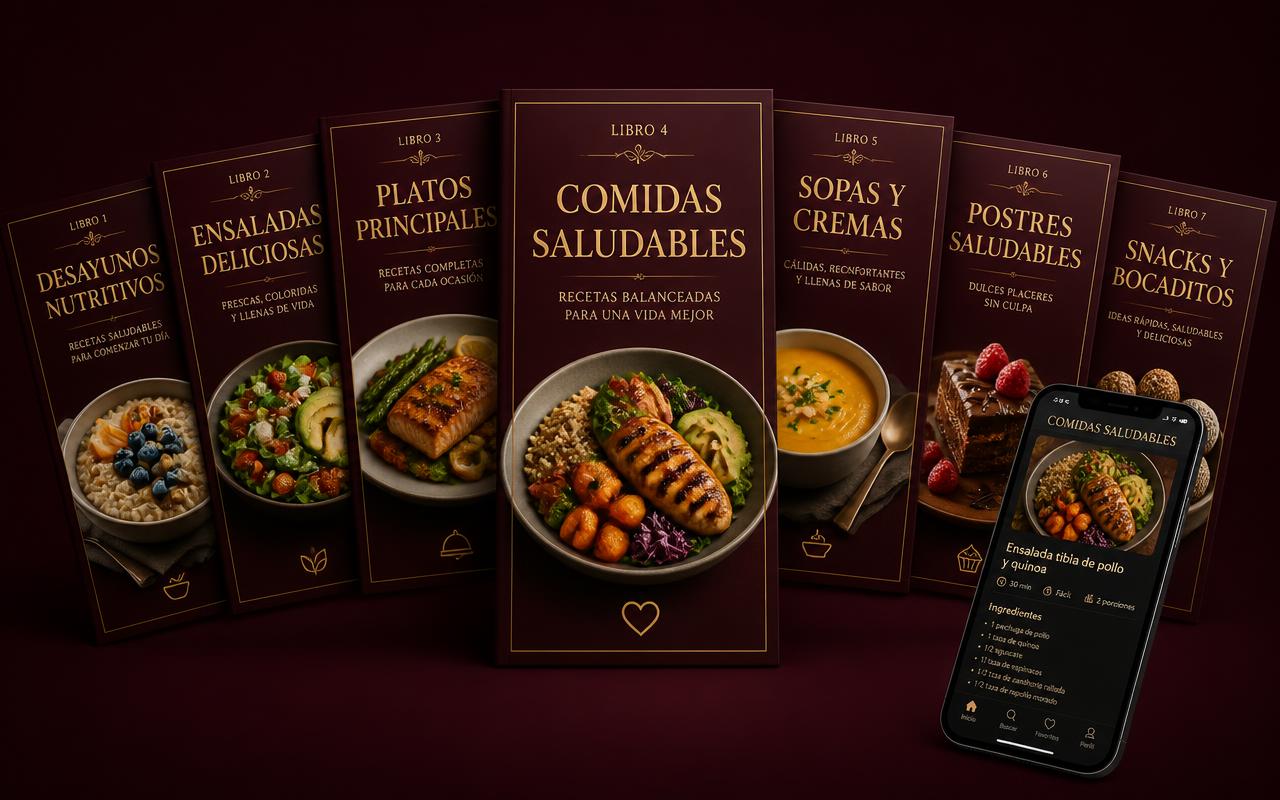 Colección de libros de recetas incluidos como bonos